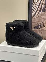 Fortok Prada Shearling Booties Black - 2