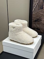 Fortok Prada Shearling Booties White - 1