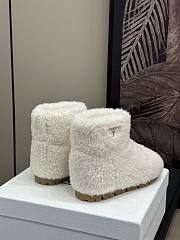Fortok Prada Shearling Booties White - 6