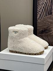 Fortok Prada Shearling Booties White - 5