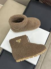 Fortok Prada Shearling Booties Brown - 3