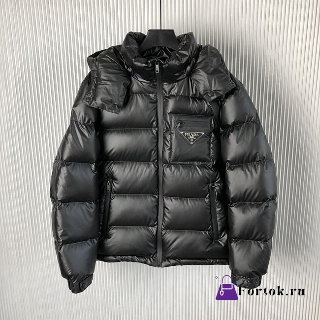 Fortok Prada Nylon Triangle Down Jacket Black - 1