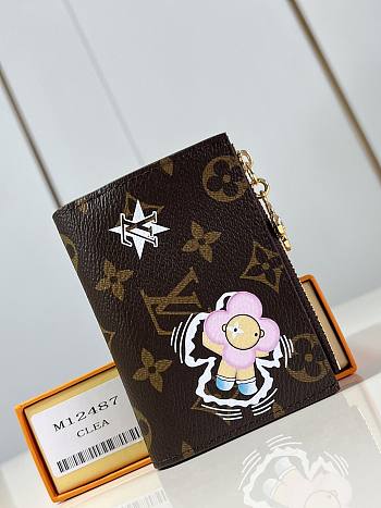 Fortok Louis Vuitton Lisa Wallet Brown & Blue M12487 11.5x1.5x9cm