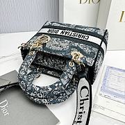 Fortok Dior Lady Lucky Star Embroidery Pattern Bag Green 24x20x11cm - 6
