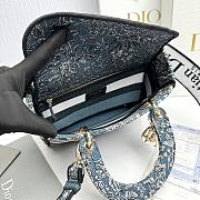 Fortok Dior Lady Lucky Star Embroidery Pattern Bag Green 24x20x11cm - 3