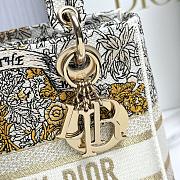 Fortok Dior Lady Lucky Star Embroidery Pattern Bag Yellow 24x20x11cm - 3