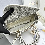 Fortok Dior Lady Lucky Star Embroidery Pattern Bag Yellow 24x20x11cm - 4