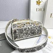 Fortok Dior Lady Lucky Star Embroidery Pattern Bag Yellow 24x20x11cm - 2
