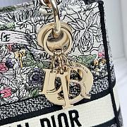 Fortok Dior Lady Lucky Star Embroidery Pattern Bag Multicolor 24x20x11cm - 6