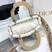Fortok Dior Lady Five-grid Princess Diana Furry Bag White & Beige 24x20x11cm - 6
