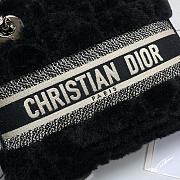 Fortok Dior Lady Five-grid Princess Diana Furry Bag Black 24x20x11cm - 5