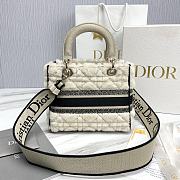 Fortok Dior Lady Five-grid Princess Diana Furry Bag Black & White 24x20x11cm - 6