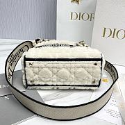 Fortok Dior Lady Five-grid Princess Diana Furry Bag Black & White 24x20x11cm - 5