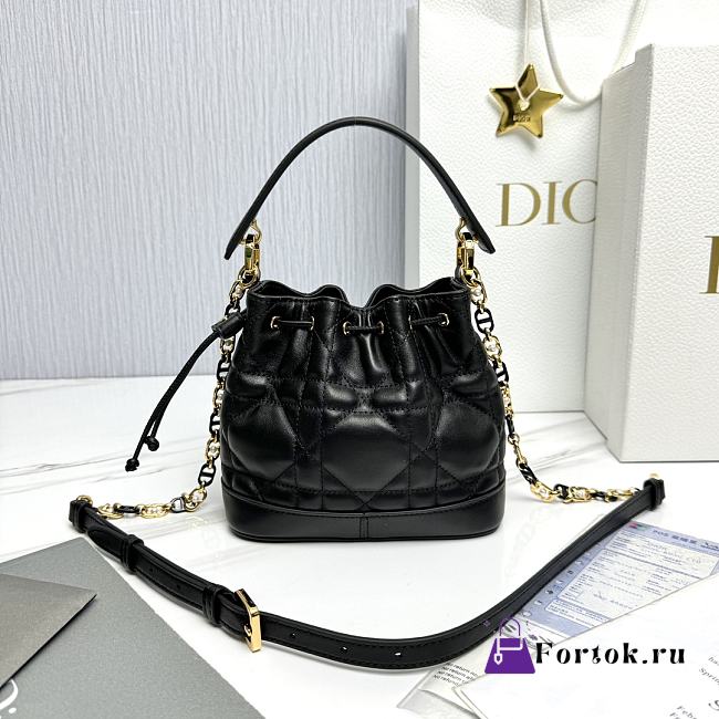 Fortok Dior Jolie Bucket Bag Black M2780 17×16×9cm - 1