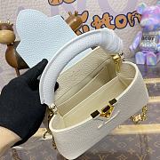 Fortok Louis Vuitton Capucines Mini Taurillon Leather White & Blue M25339 21x14x8cm - 6