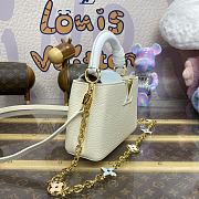 Fortok Louis Vuitton Capucines Mini Taurillon Leather White & Blue M25339 21x14x8cm - 3