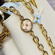 Fortok Louis Vuitton Capucines Mini Taurillon Leather White & Blue M25339 21x14x8cm - 4