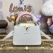 Fortok Louis Vuitton Capucines Mini Taurillon Leather White & Pink M25339 21x14x8cm - 1