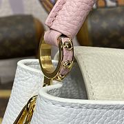 Fortok Louis Vuitton Capucines Mini Taurillon Leather White & Pink M25339 21x14x8cm - 5