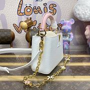 Fortok Louis Vuitton Capucines Mini Taurillon Leather White & Pink M25339 21x14x8cm - 4