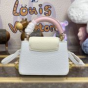 Fortok Louis Vuitton Capucines Mini Taurillon Leather White & Pink M25339 21x14x8cm - 2
