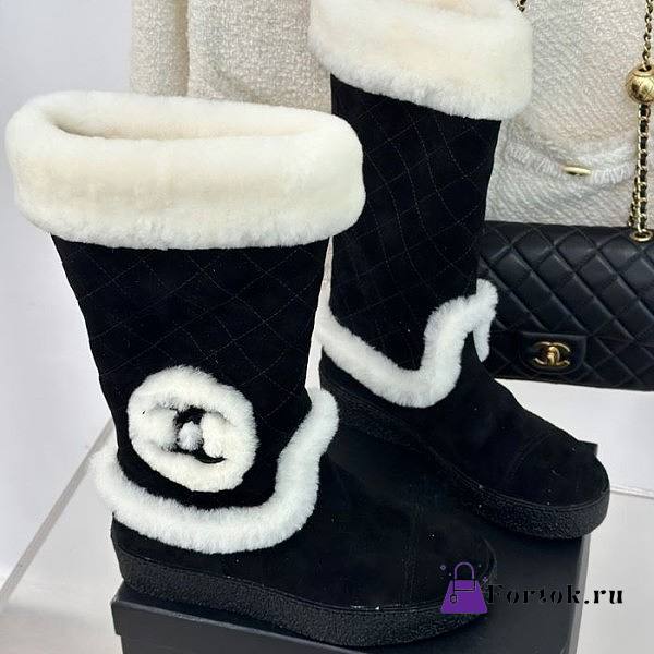 Fortok Chanel Snow Boots Black  - 1