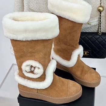 Fortok Chanel Snow Boots Brown