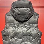 Fortok Louis Vuitton Embossed Logo Padded Down Vest Black - 5
