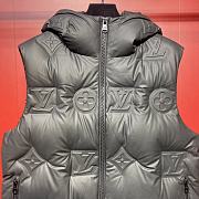 Fortok Louis Vuitton Embossed Logo Padded Down Vest Black - 3