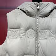 Fortok Louis Vuitton Embossed Logo Padded Down Vest White - 4