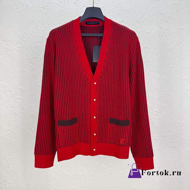 Fortok Louis Vuitton Red Wool Blend Cardigan - 1