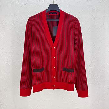 Fortok Louis Vuitton Red Wool Blend Cardigan