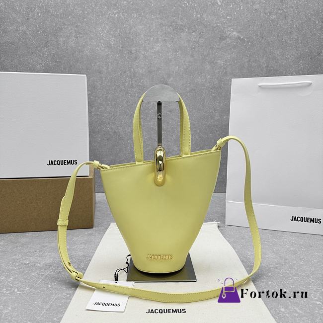 Fortok Jacquemus Le Petit Bambola Yellow Leather Bag 10×20cm  - 1