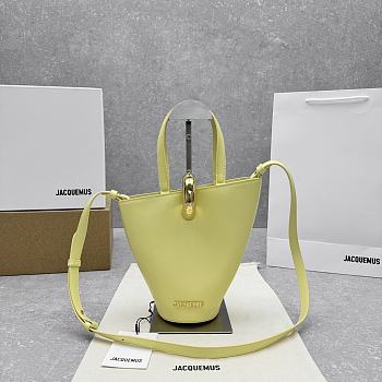 Fortok Jacquemus Le Petit Bambola Yellow Leather Bag 10×20cm 