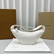 Fortok Lemaire Medium Croissant Bag White Soft Nappa Leather 46x22x7cm - 1