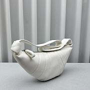 Fortok Lemaire Medium Croissant Bag White Soft Nappa Leather 46x22x7cm - 5