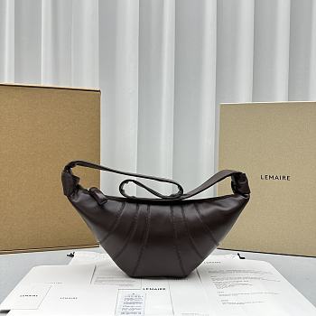 Fortok Lemaire Medium Croissant Bag Brown Soft Nappa Leather 46x22x7cm