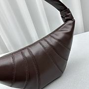 Fortok Lemaire Medium Croissant Bag Brown Soft Nappa Leather 46x22x7cm - 5