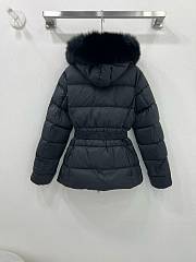 Fortok Moncler Boed Black Hooded Shearling Short Down Jacket - 6
