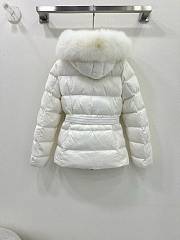 Fortok Moncler Boed White Hooded Shearling Short Down Jacket - 6