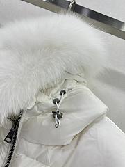 Fortok Moncler Boed White Hooded Shearling Short Down Jacket - 5