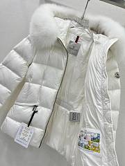 Fortok Moncler Boed White Hooded Shearling Short Down Jacket - 4