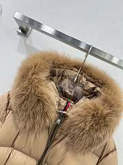 Fortok Moncler Boed Brown Hooded Shearling Short Down Jacket - 2