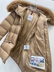 Fortok Moncler Boed Brown Hooded Shearling Short Down Jacket - 3