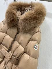 Fortok Moncler Boed Brown Hooded Shearling Short Down Jacket - 6