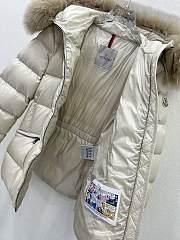 Fortok Moncler Boed Cream Hooded Shearling Short Down Jacket - 6