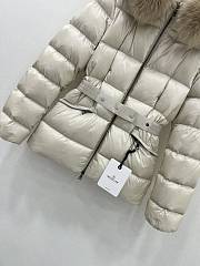 Fortok Moncler Boed Cream Hooded Shearling Short Down Jacket - 4