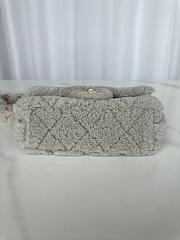 Fortok Chanel Flap Bag Fleece & Gold Plated Metal Grey 24x14x7cm - 5