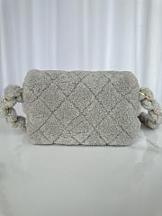 Fortok Chanel Flap Bag Fleece & Gold Plated Metal Grey 24x14x7cm - 2