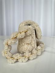Fortok Chanel Flap Bag Fleece & Gold Plated Metal Beige 24x14x7cm - 3